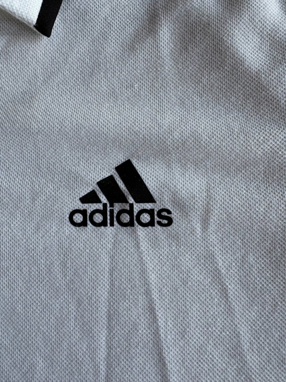 Adidas Brand New Sports Polo White with Black trim Large Mens with Tags - Picture 3 of 3